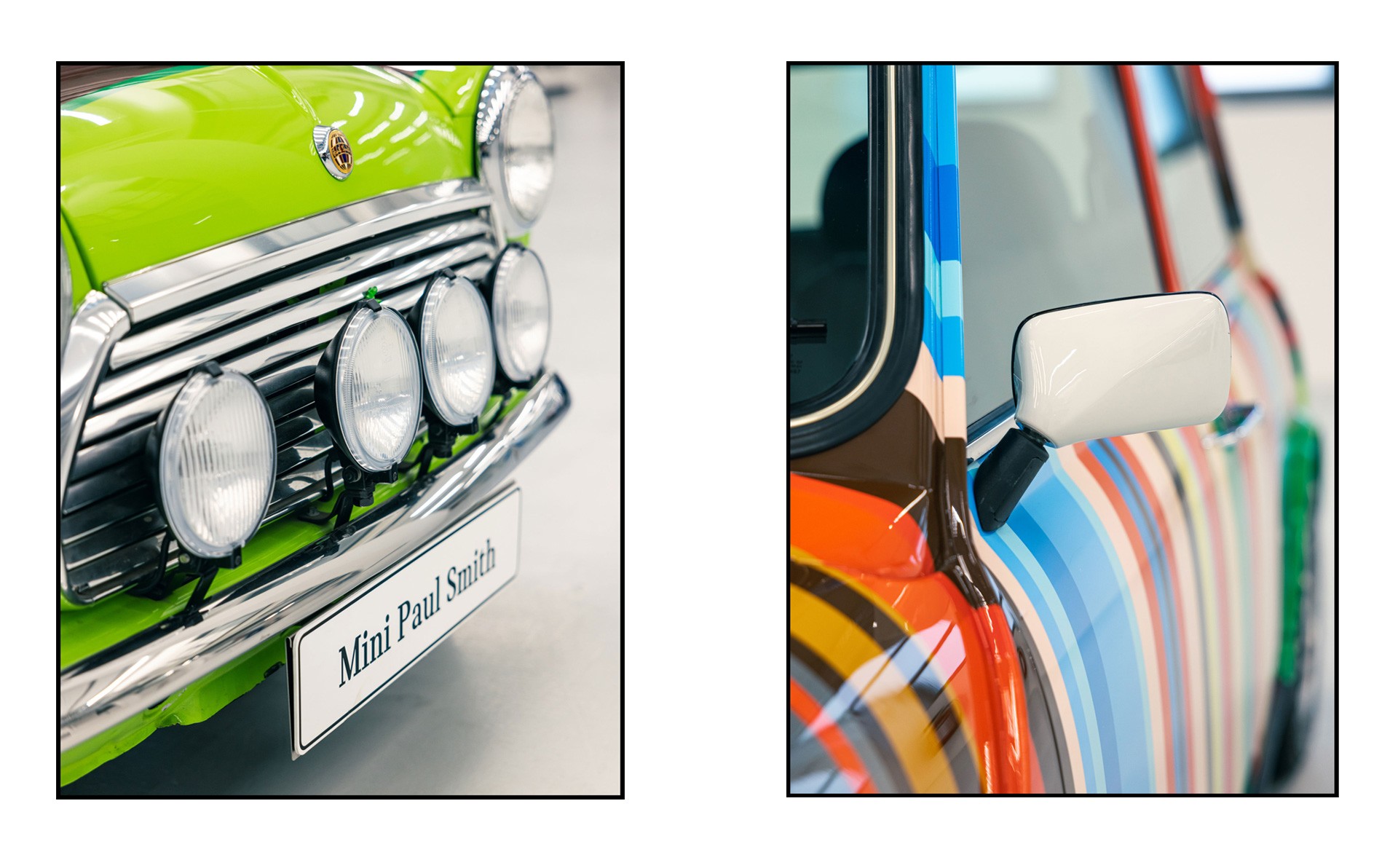 A close-up of the Mini Paul Smith’s front.. A close-up of the Mini Paul Smith’s side.